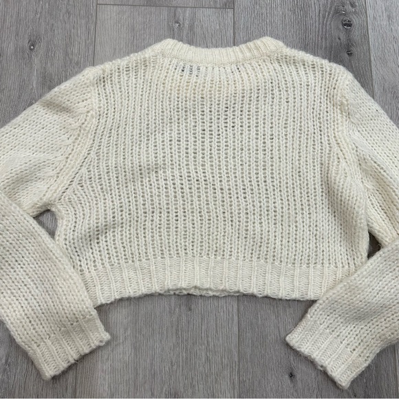 By the Way Offwhite Cream Cropped Knit Sweater - Picture 2 of 3